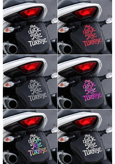 Motosiklet Arka Çamurluk Sticker - The Dark Side Of Türkiye - Holografik Yanardöner +5 Renk 8x12cm