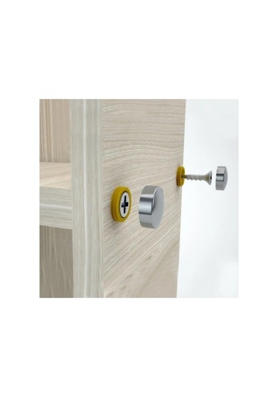 Parlak Krom Dekoratif Vida Kapağı - 20mm, 10 Adet 6395751