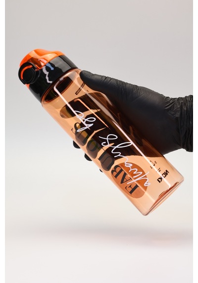 Su Matarası Tritan Geniş Ağız Su Şişesi Fabulous Spor Matarası Suluğu Bpasız 630 Ml Turuncu 0102