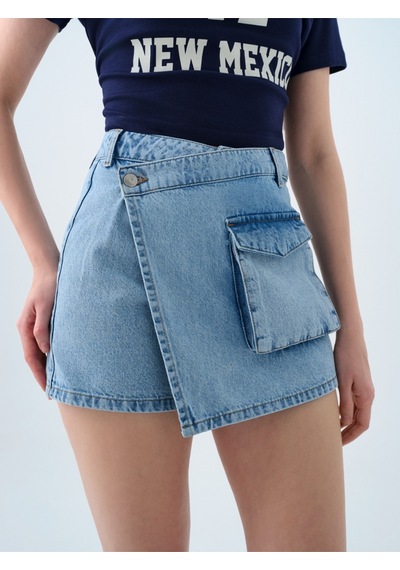 Regular Fit Kadın Şort Etek Lacivert