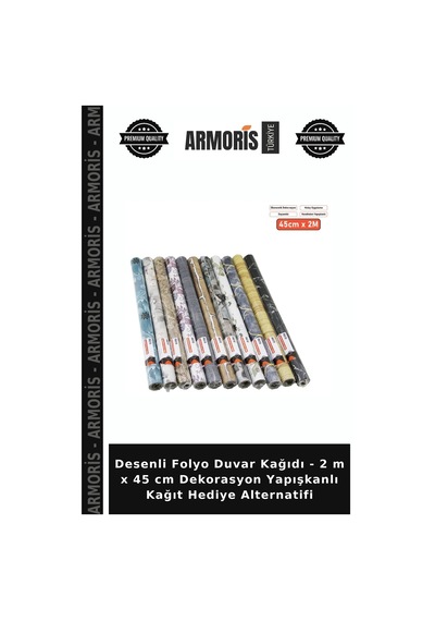 Desenli Folyo Duvar Kağıdı - 2 M X 45 Cm Dekorasyon Yapışkanlı Kağıt Hediye Alternatifi