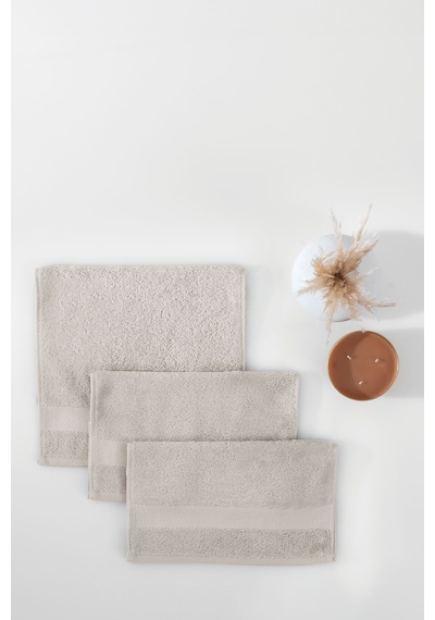 Yataş Essentials 3'lü Misafir Havlusu Seti Bej - 30x50 Cm Bej