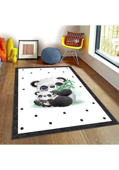 Bebişim Panda Çocuk Odası Halısı Çok Renkli