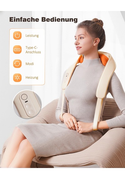 Knqze Shiatsu Masaj Aleti 4d, 2026 Isı İle Kablosuz Boyun Masajı, Geliştirilmiş Grafen Isıtma, Boyun, Omuz, Sırt İçin 4d Shiatsu Derin Yoğurma Boyun Masajı, Erkekler İçin Hediyeler, Bej Knqze Shiatsu Masaj Aleti 4d, 2026 Isı İle Kablosuz Boyun Masajı, Geliştirilmiş Grafen Isıtma, Boyun, Omuz, Sırt İçin 4d Shiatsu Derin Yoğurma Boyun Masajı, Erkekler İçin Hediyeler, Bej