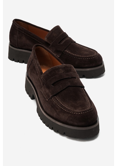 Luvi Shoes Vıonel Kahverengi Süet Hakiki Deri Kadın Loafer Ayakkabı