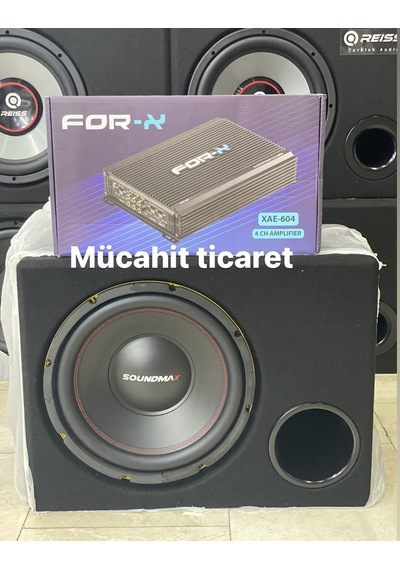 Soundmax İkili Paket Set 30cm Bass 1500w Forx 4x60 4kanallı Anfi