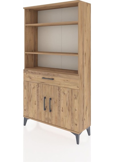 Arges Dolap 3 Raflı Tek Çekmeceli 2 Kapaklı 88x30x163 Çam-çam Atlas Çam