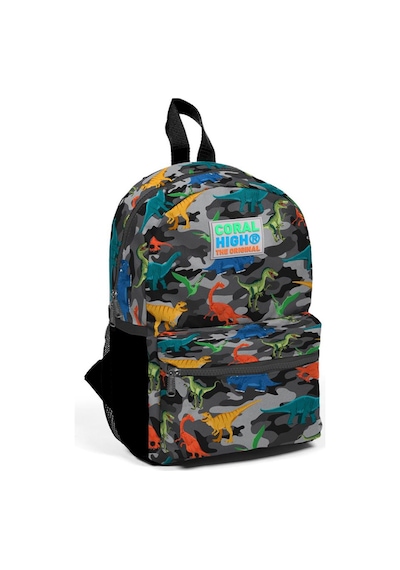 Coral High Kids Gri Kamuflaj Dinazor Desenli İki Bölmeli Yuva Sırt Çantası 23350