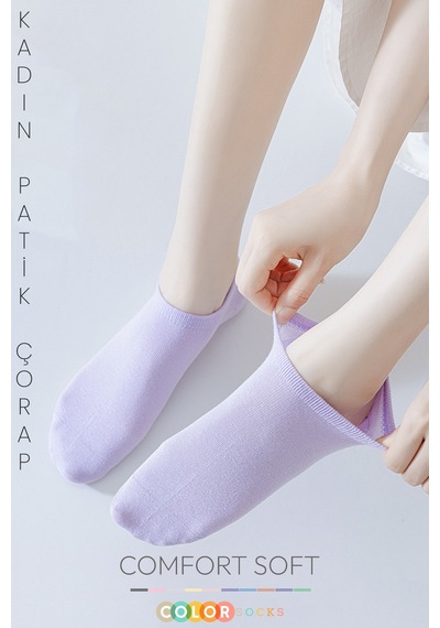 10 Çift Cotton Kadın Patik Çoraplar Seti Extra Soft KARIŞIK