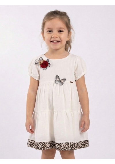 Xo Kids Kız Çocuk Elbise 4-8 Yaş 9213 Beyaz