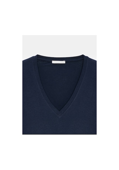 Dilvin 32847 Lyocell Karışımlı V Yaka T-shirt-k.lacivert-16457