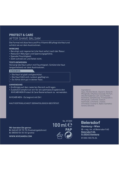 Men Erkek Protect&care Nemlendirici Tıraş Sonrası Balsam 100 Ml, Hızlı Emilir, Nemlendirici,aloe Vera 3 Paketi