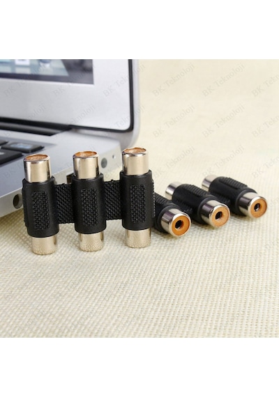 3 Rca Dişi-Dişi Av Video Ses Kablosu Birleştirme Adaptörü