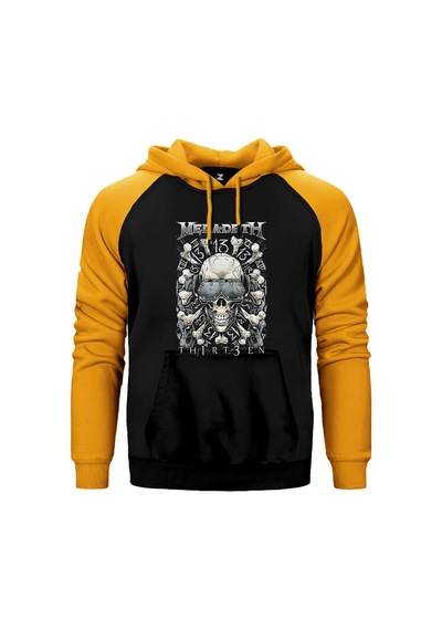 Megadeth Th1rt3en Gri Renk Reglan Kol Sweatshirt / Hoodie