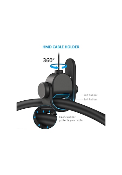 Kıwı Design Vr Kablo Yönetimi, 3 Paket Vr Makara Sistemi - Siyah