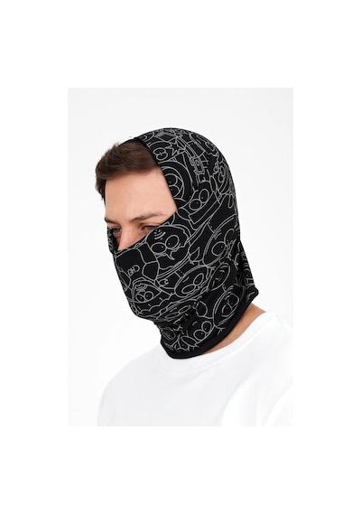 Butikgiz Erkek 4 Fonksiyonlu Koruyucu Pamuklu, Esnek, Terletmez, Bandana, Boyunluk, Maske - Tek Ebat / Siyah2 Siyah2