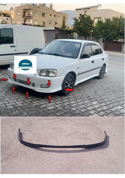 Hyundai Accent Milenyum Ön Tampon Eki Typer Boyasız Ham Siyah Fiberclass