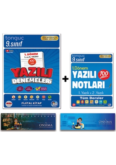 Tonguç Akademi 9. Sınıf 1. Dönem Yazılı Notları - 1. Dönem Yazılı Denemeleri Set - Süper İkili 2 Kitap