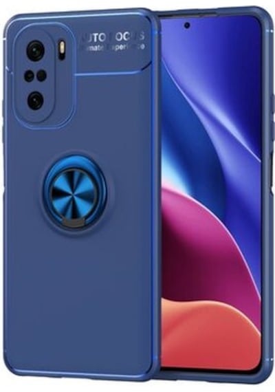 Xiaomi Mi 11i Kılıf Yüzüğü Stant Ve Araç Tutucu Olabilen Şık Esnek Premium Silikon Kapak Ryc/ravel Mavi