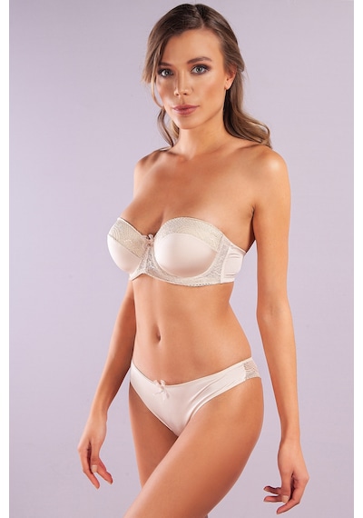 Moon Wear Gala Balconette Foam Cup Lace Bra, Ten Konforlu Ve Şık Sütyen, Strapless Çok Renkli