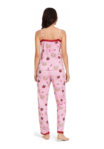 Gk Luxury & Fashıon Boyraz Pembe Askılı Alt Uzun Pijama Takımı Çilekli Ve Ayıcıklı -milan Takım 20392 Gk Luxury & Fashıon Boyraz Pembe Askılı Alt Uzun Pijama Takımı Çilekli Ve Ayıcıklı -milan Takım 20392