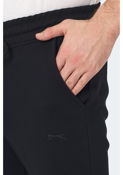Slazenger Blazeway 2 Li Set Erkek Cepli Slim Fit Eşofman Altı Siyah -taş Gri