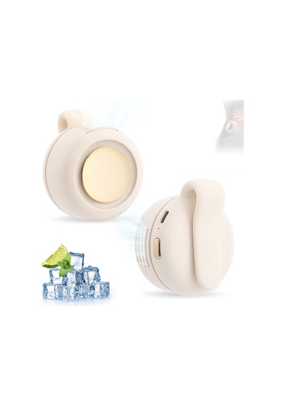 Fan Taşınabilir Mini Fan Usb Şarjlı Klipsli Yaka Fanı Portatif Sessiz El Vantilatörü Bel Çanta Gömlek Askılı Kullanım Serinletici Bej - 892159781