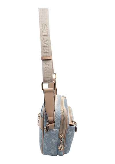 Silver & Polo Silver Polo Mavi - Ten Monogram Kadın Çapraz Çanta Sp1162