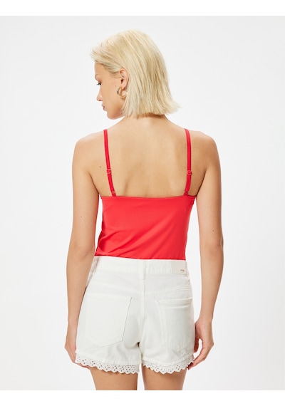 Koton Basic İnce Askılı Atlet Slim Fit Kırmızı 4sak10042pk