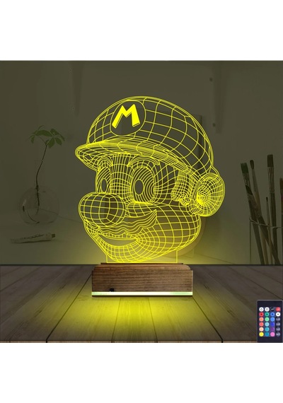 Luvivia Super Mario 3d Lamba - Masa Gece Lambası Şeffaf