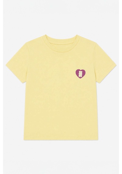 Haribo Lisanslı Kalpli Ayıcık Baskılı T-shirt Şort Takım Sarı