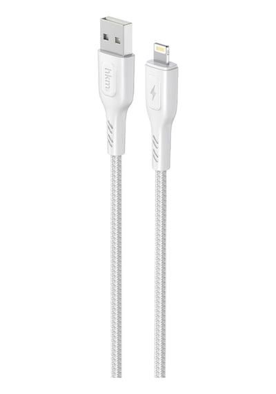 Knit 2A Çıkış Usb-A To Lightning Şarj Ve Data Aktarım Kablosu Örgü Tasarım 1 Metre Beyaz