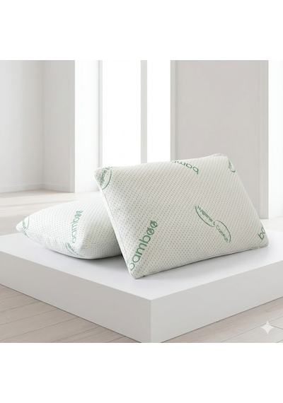 Heyner 2 Adet 1200 Gram Bamboo Yastık 50x70 Visco Bambu Yastık 2'li Paket Ortopedik Yastık Yeşil