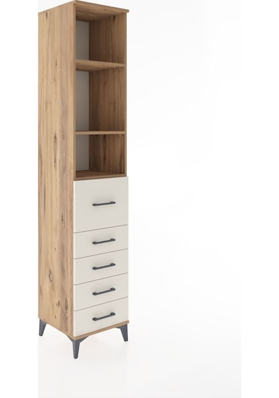 Hyperion Dolap 3 Raflı 5 Çekmeceli 44x44x221 Çam-aytaşı Çam