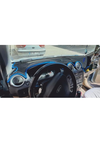 2002-2009 Modellerine Uygun Ford Fiesta Torpido Koruma Halısı Siyah Kenar Renk Siyah