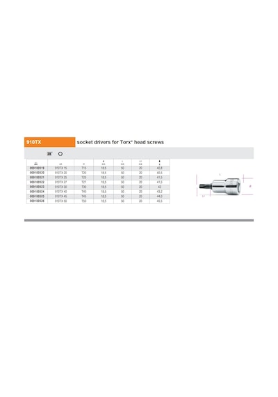Beta 910tx-27 Torx Lokma 3/8 Ürün Kodu 009100522