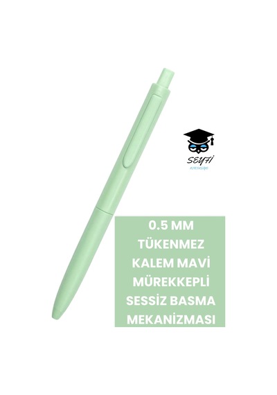 0.5 Mm Tükenmez Kalem Mavi Mürekkepli Sessiz Basma Mekanizması Amerikan Markası Writech Üretim Pembe