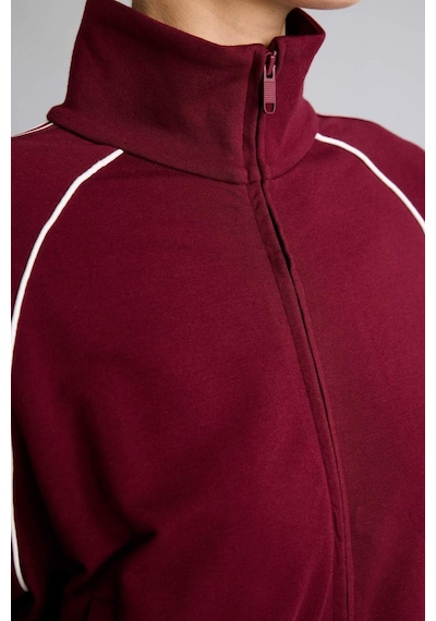 Defacto Standart Fıt Dik Yaka Fermuarlı Spor Hırka H2046ax26aubr115 Bordo-br115