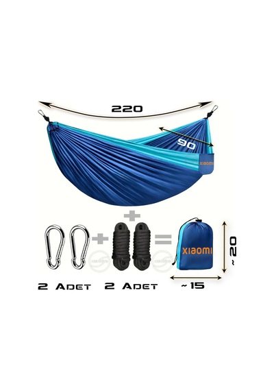Xiaomi Heyshake Outdoor Kamp Hamağı - Geliştirilmiş Hibrit Seri - 220x90 Cm - 225kg Dayanıklılık Mavi