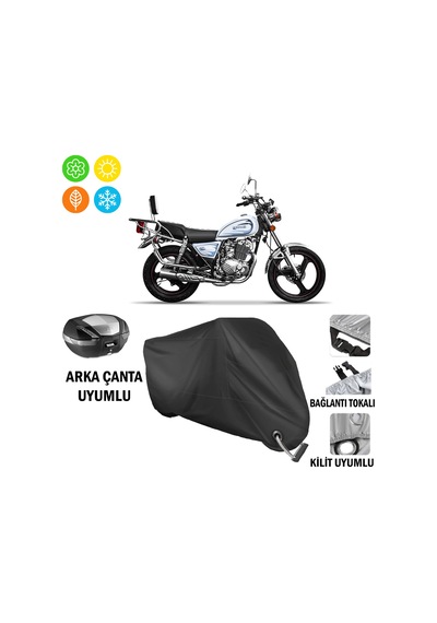 Yuki Afşin 250 Motosiklet Brandası ( Kilit Uyumlu - Siyah