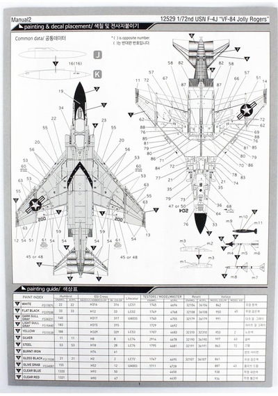 Academy 12529 1/72 Ölçek, Usn F-4j Vf-84 Jolly Rogers Savaş Uçağı, Plastik Model Kiti-49190