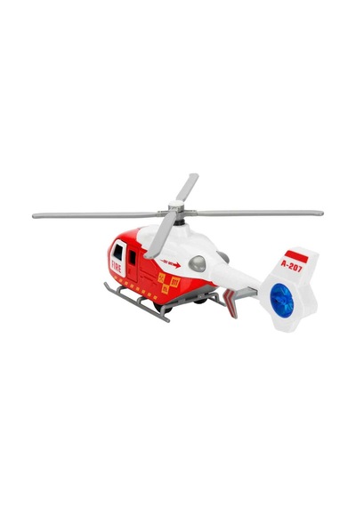 Maxx Wheels Sesli Işıklı Çek Bırak Die Cast Helikopter Metal Gövde Çok Renkli