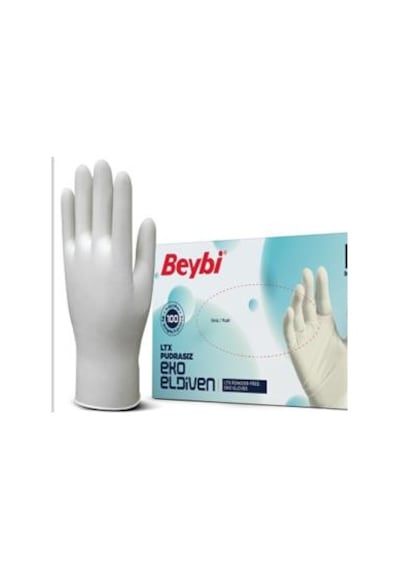 Beybi Lateks Pudrasız Eko S Small Beden Muayene Eldiven 100lü Paket