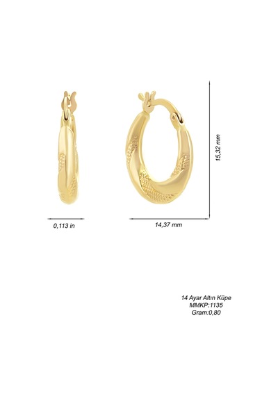 Moom Mücevherat Kadın 14 Ayar Altın Halka Küpe N11.15517