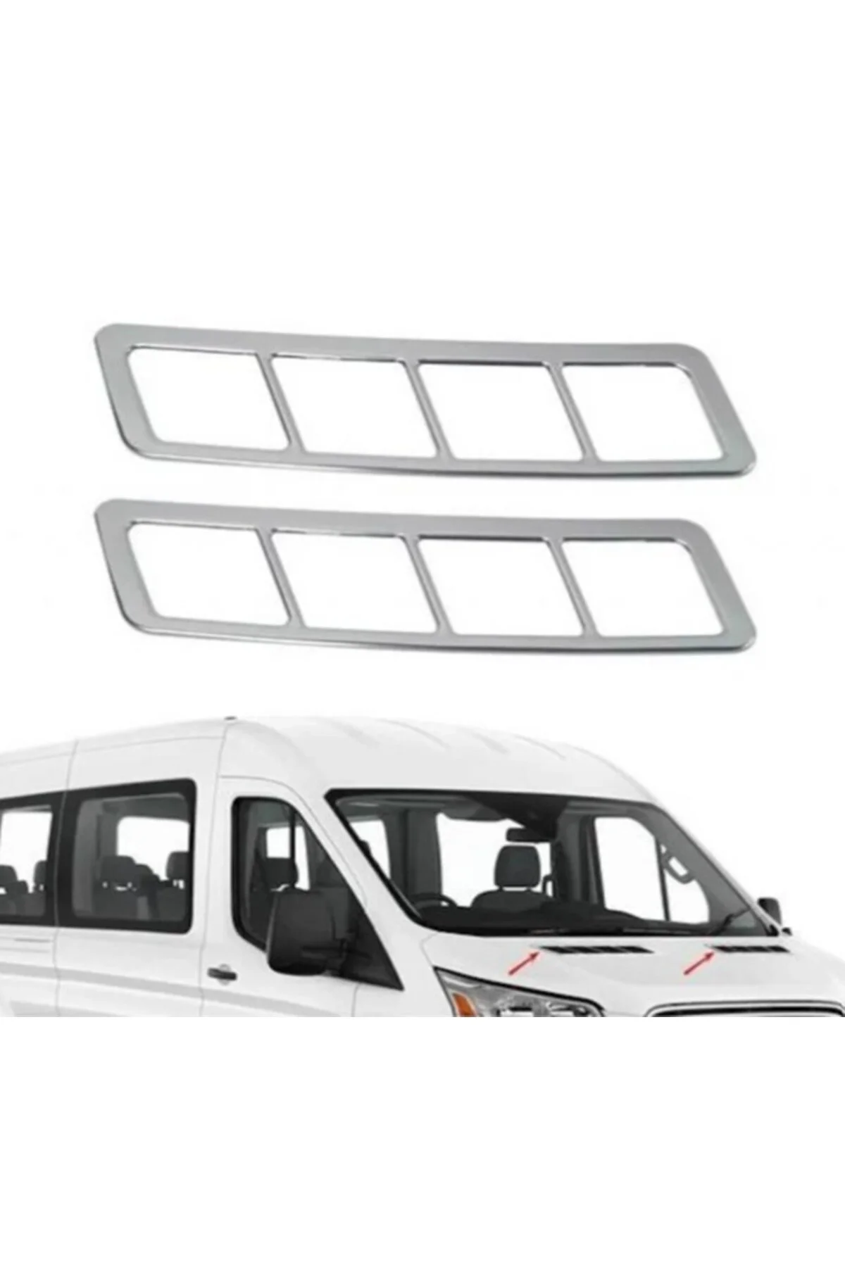 Ford Transit 2014 Üzeri Krom Paslanmaz Çelik Ön Kaput Havalandırma