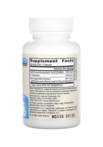 Gaba Soothe - 30 Caps - Focus, Relaxation & Resistance To - With Theanine & Extract