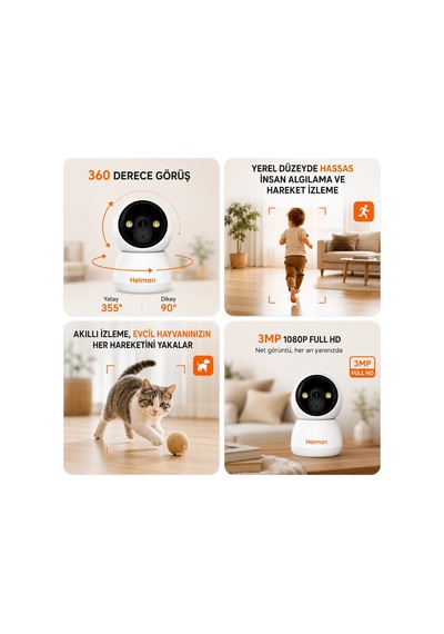 Hm-428 Wifi Gece Görüşlü Speed Dome Ip Ptz Akıllı Bebek Bakıcı Ka