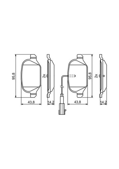 Fiat 500c 0.9 2013-2017 Bosch  Arka Balata Wva25347