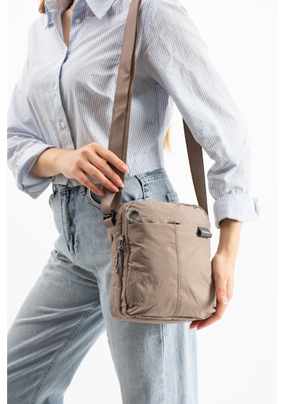 Sanmorris Unisex 4 Bölmeli Suya Dayanıklı Paraşüt Kumaş Omuz Çantas 6033 Sand