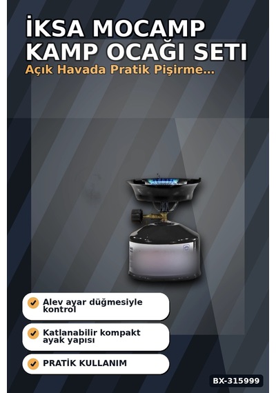 Kamp Ocağı Seti Çakmak Gazı Uyumlu 12 Cm Metal Gövde Ayarlanabilir Alev Bx-315999 Diğer